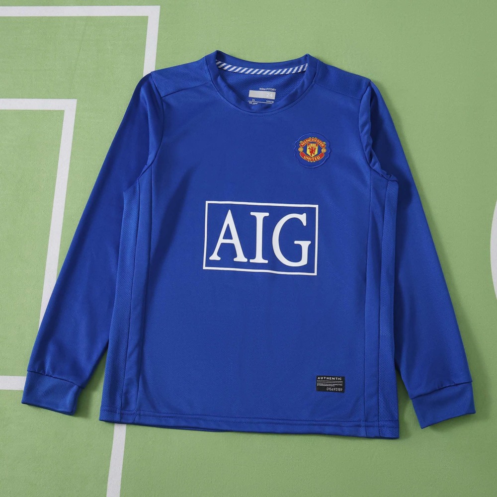 0809 season Manchester United F.C. third retro Long sleeves Kids kit