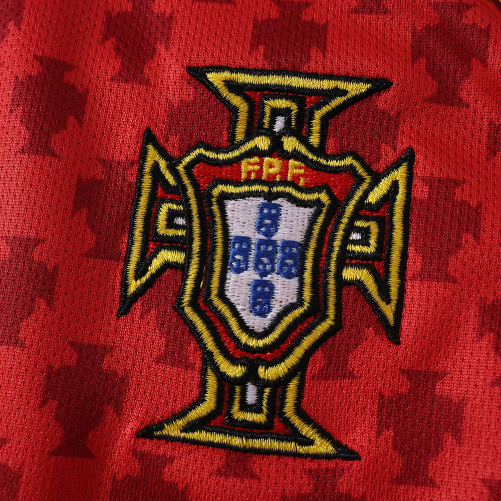 2004 Portugal home retro Long sleeves Kids kit