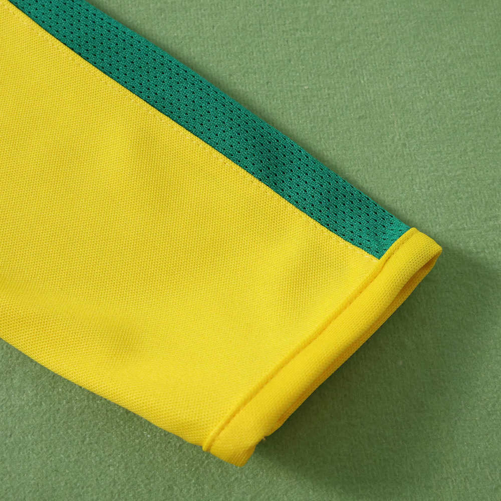 2002 Brazil home retro Long sleeves Kids kit