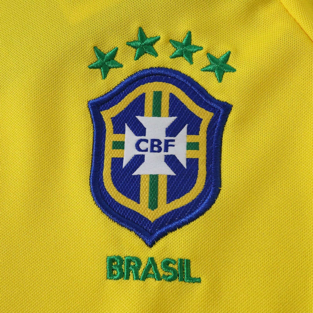 2002 Brazil home retro Long sleeves Kids kit
