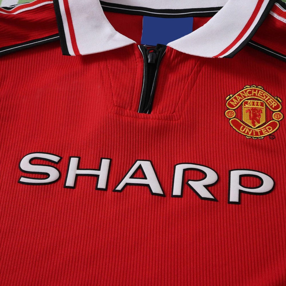 1998 season Manchester United F.C. home retro Long sleeves Kids kit