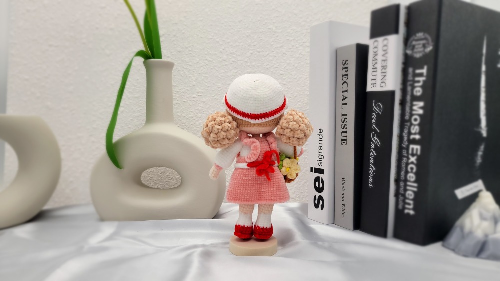 Sally in the red dress