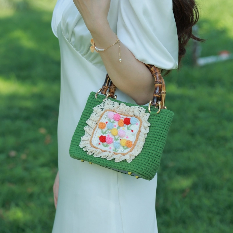 Green Flower Tote Bag