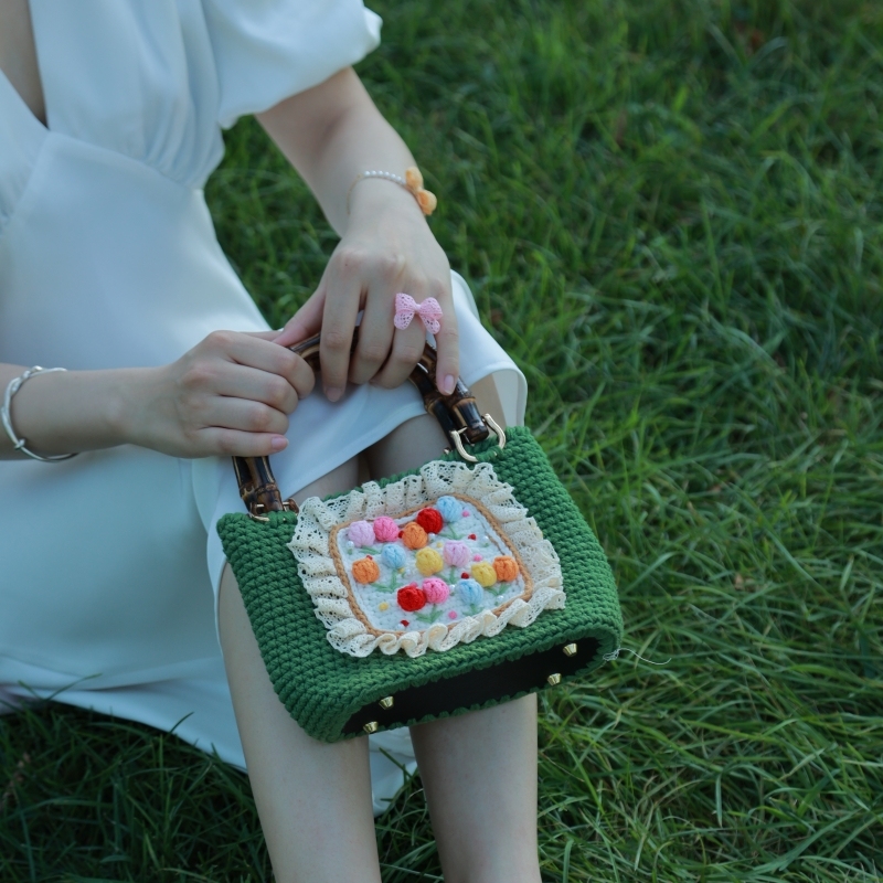 Green Flower Tote Bag