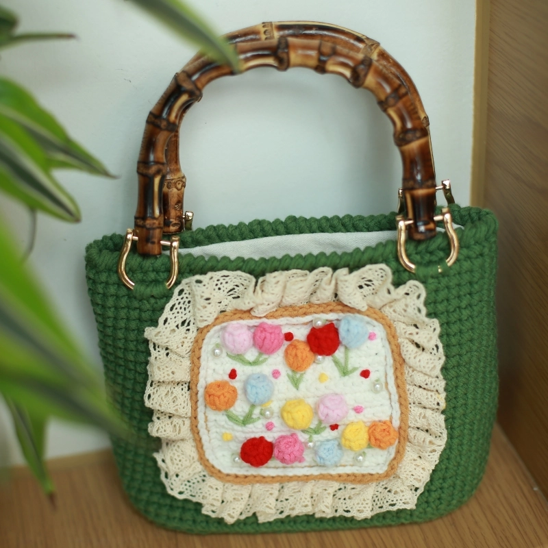 Green Flower Tote Bag