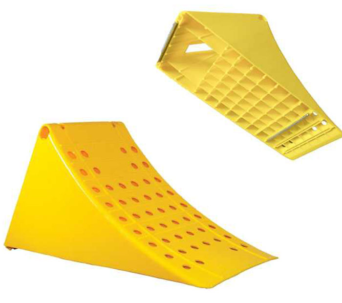 Plastic Wheel Chock With Anti Slip Steel Block,Plastic Wheel Chock With Anti Slip Steel Block