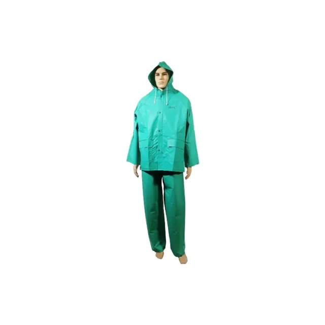 Green Rain Coat Chemical Resistant Suit
