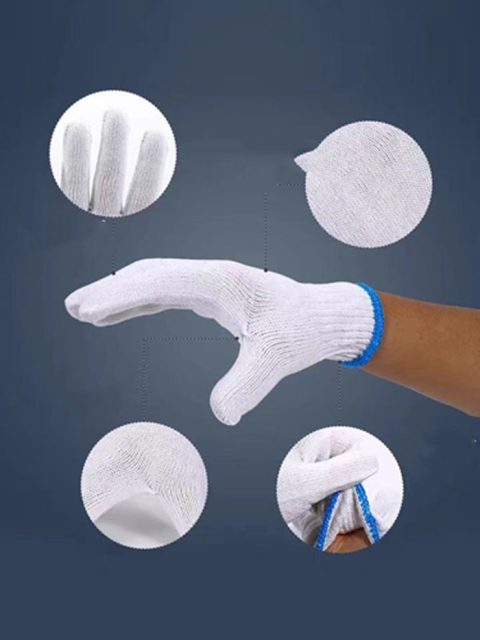 Nature White Cotton Knitted Gloves,Nature White Cotton Knitted Gloves