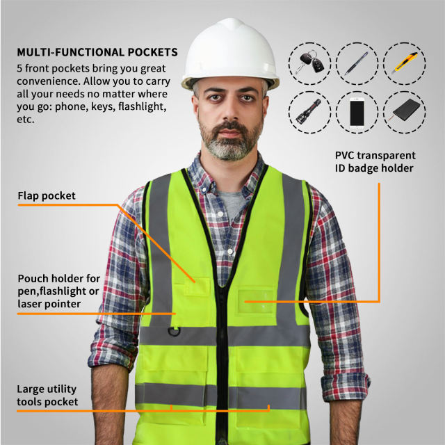 Multi Pocket Reflective Safety Vest,Multi Pocket Reflective Safety Vest