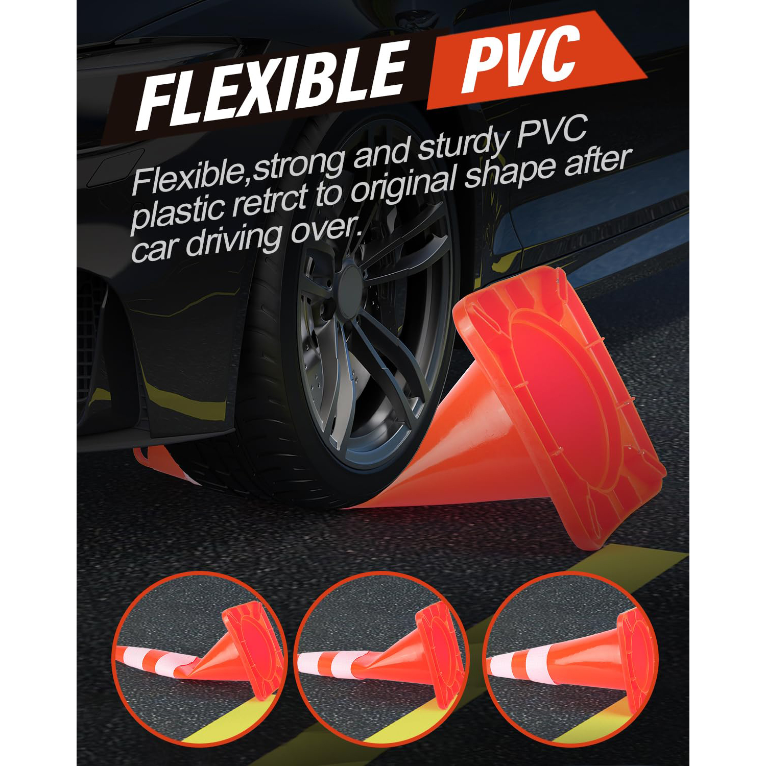 Traffic cone rubber base 75cm PE road traffic cone,Traffic cone rubber base 75cm PE road traffic cone