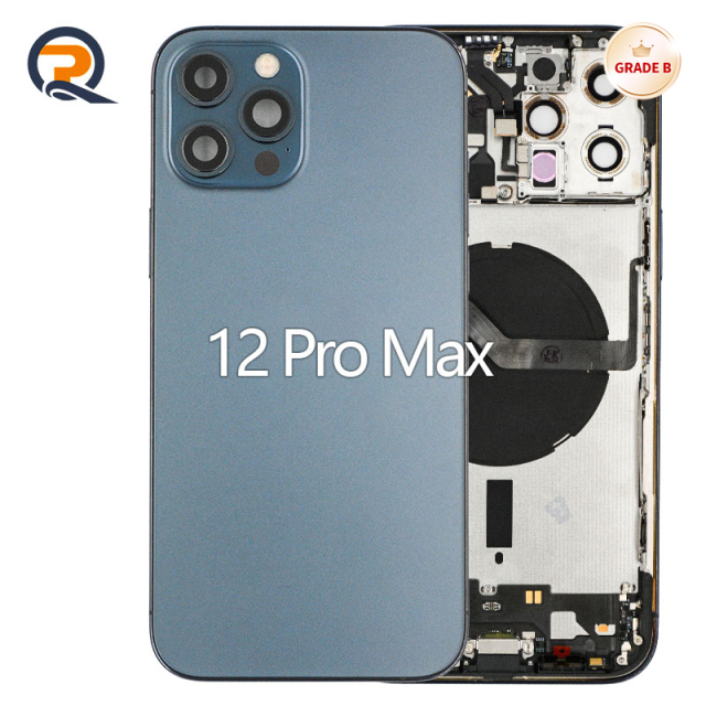 Grade B Original Rear Housing with Small Parts Flex Cables for iPhone 12 Pro Max Replacement,Grade B Original Rear Housing with Small Parts Flex Cables for iPhone 12 Pro Max Replacement,PAQI