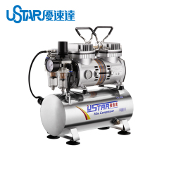 U-603G Twin piston mini air compressor with Stainless steel storage tank