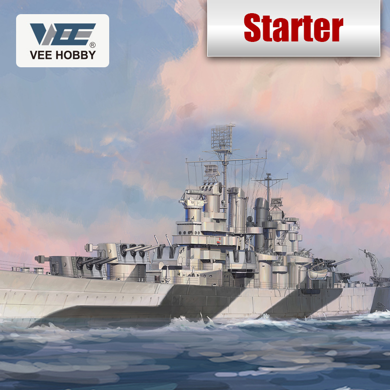 VEE V57021 1/700 USS Houston CL-81 1944 Cruiser Model Kit Starter Edition