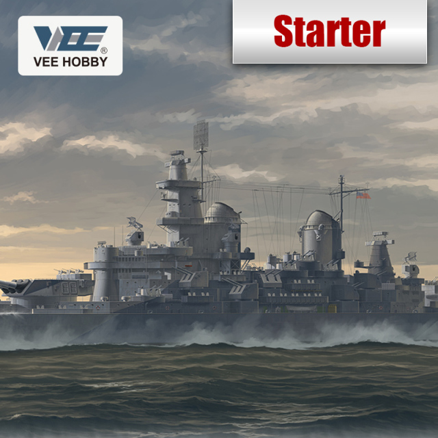 VEE V57001 1/700 USS IOWA BB-61 1944 Battleship assembly Model Starter Edition