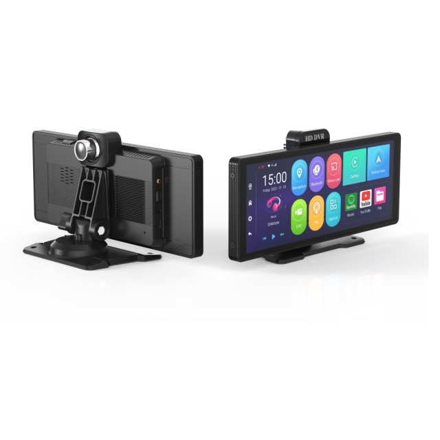 10 Inch 10Inch 2ch Dual Lens Portable Carplay Pantalla Android Auto Apple Wireless Screen Display Car Monitor Dash Cam 2K Dashcam,HONGXINTAI (Hokevision)