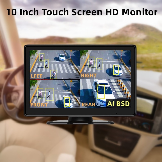 10.1 Inch AI BSD 4 Ways Display Vehicle Dash Camera Monitor Alarm Sysem,HONGXINTAI (Hokevision)
