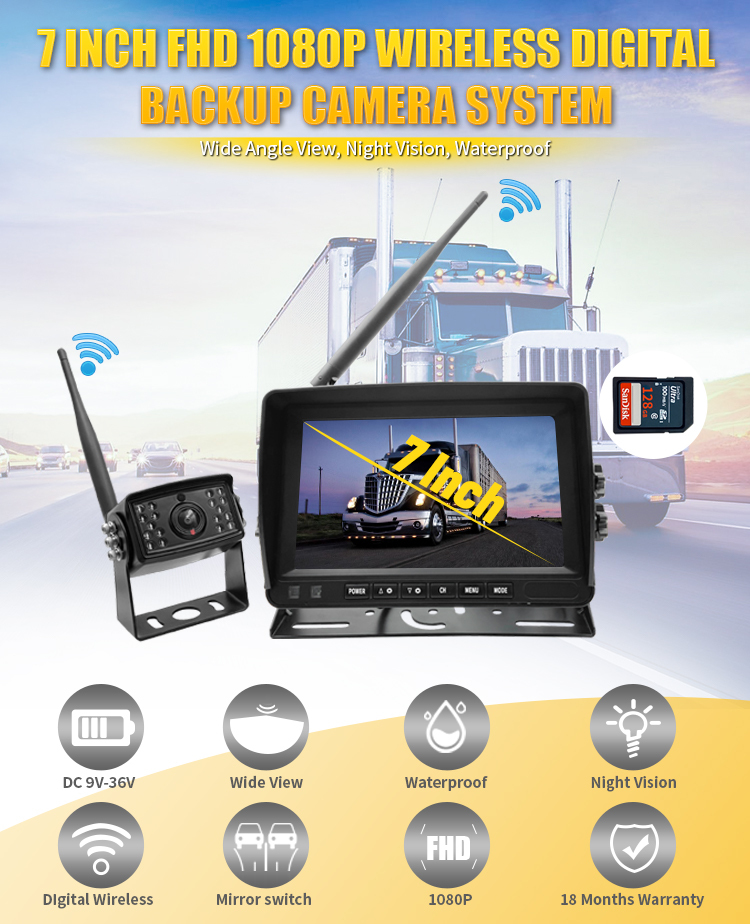 7/9 Inch Wireless AHD Vehicle  1CH Camera Monitor Kits,HONGXINTAI (Hokevision)