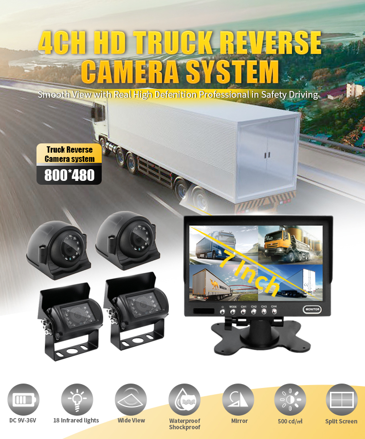 7/9 Inch  HD Quad-View Monitor+4 Ways Cameras,HONGXINTAI (Hokevision)