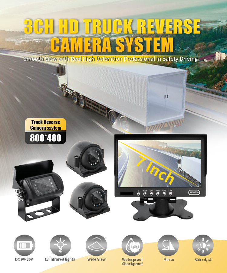 7/9 Inch HD Quad-View Monitor+3 Ways Cameras,HONGXINTAI (Hokevision)