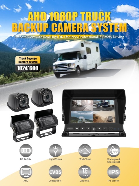 7 Inch / 9 Inch AHD Quad-View Monitor+4 Ways Vehicle Cameras,HONGXINTAI (Hokevision)