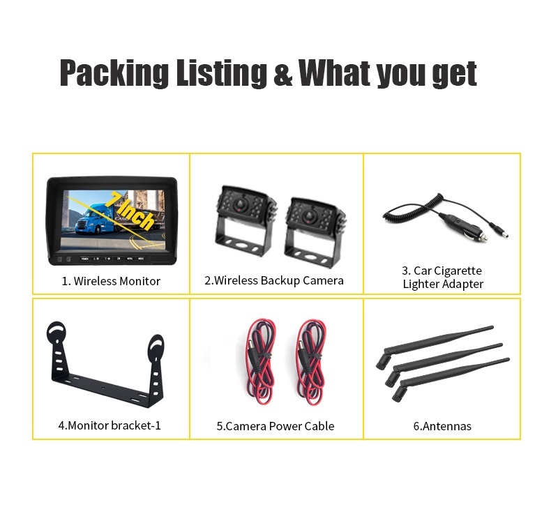 7/9 Inch Wireless AHD Vehicle 2CH Cameras Monitor Kits,HONGXINTAI (Hokevision)