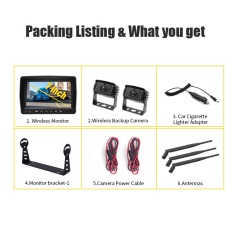 7/9 Inch Wireless AHD Vehicle 2CH Cameras Monitor Kits,HONGXINTAI (Hokevision)