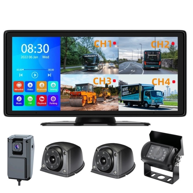 10.26 Inch 4ch Bluetooch Touch Screen Vehicle Monitor Vision System,HONGXINTAI (Hokevision)