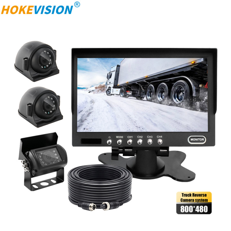 7/9 Inch HD Quad-View Monitor+3 Ways Cameras