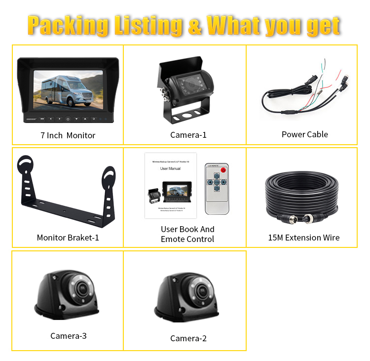 7 Inch / 9 Inch AHD Quad-View Monitor+3 Ways Vehicle Cameras,HONGXINTAI (Hokevision)