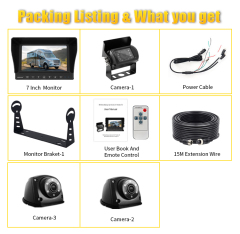 7 Inch / 9 Inch AHD Quad-View Monitor+3 Ways Vehicle Cameras,HONGXINTAI (Hokevision)