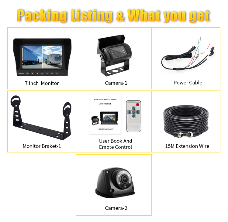 7 Inch / 9 Inch AHD Monitor+2 Ways Vehicle Cameras,HONGXINTAI (Hokevision)