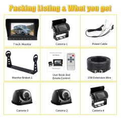 7 Inch / 9 Inch AHD Quad-View Monitor+4 Ways Vehicle Cameras,HONGXINTAI (Hokevision)