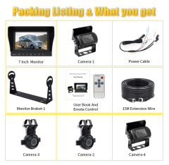 7 Inch / 9 Inch AHD Quad-View Monitor+4 Ways Vehicle Cameras,HONGXINTAI (Hokevision)