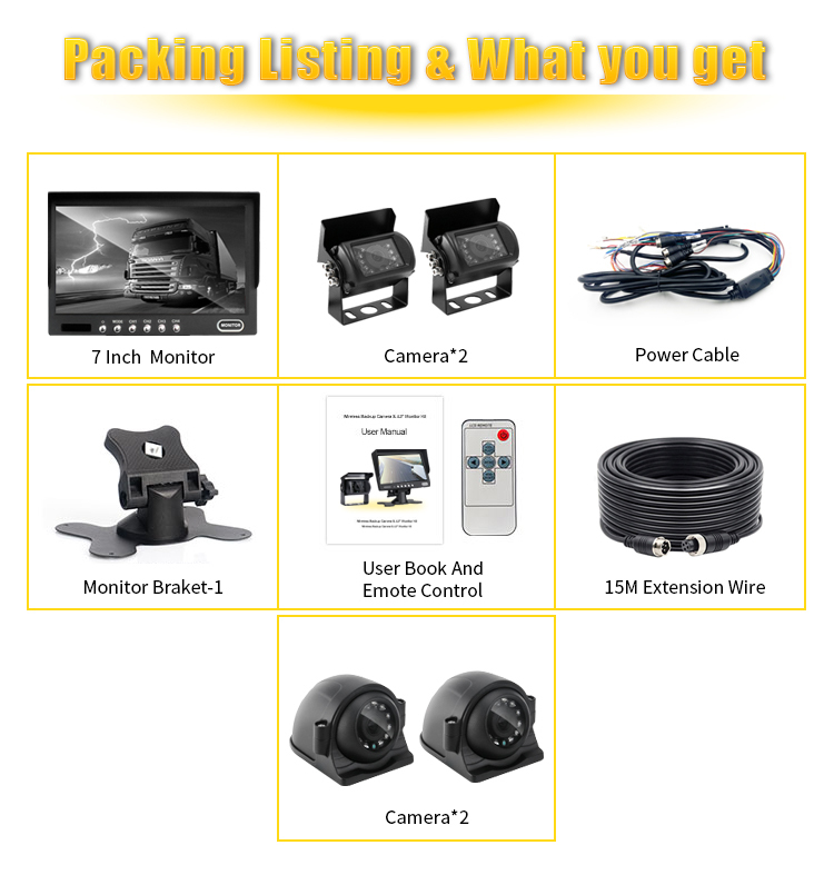 7/9 Inch  HD Quad-View Monitor+4 Ways Cameras,HONGXINTAI (Hokevision)