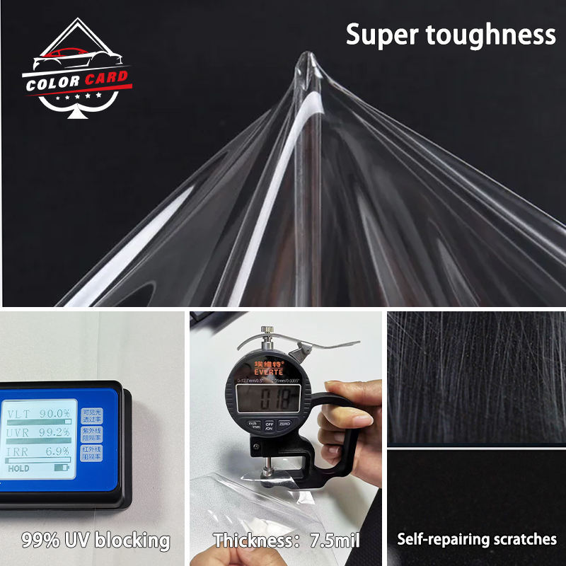 Car Glass 7.5mil TPU Windshield Film High Hydrophobic Transparent TPU Car Front Window Film Windshield Protection Film