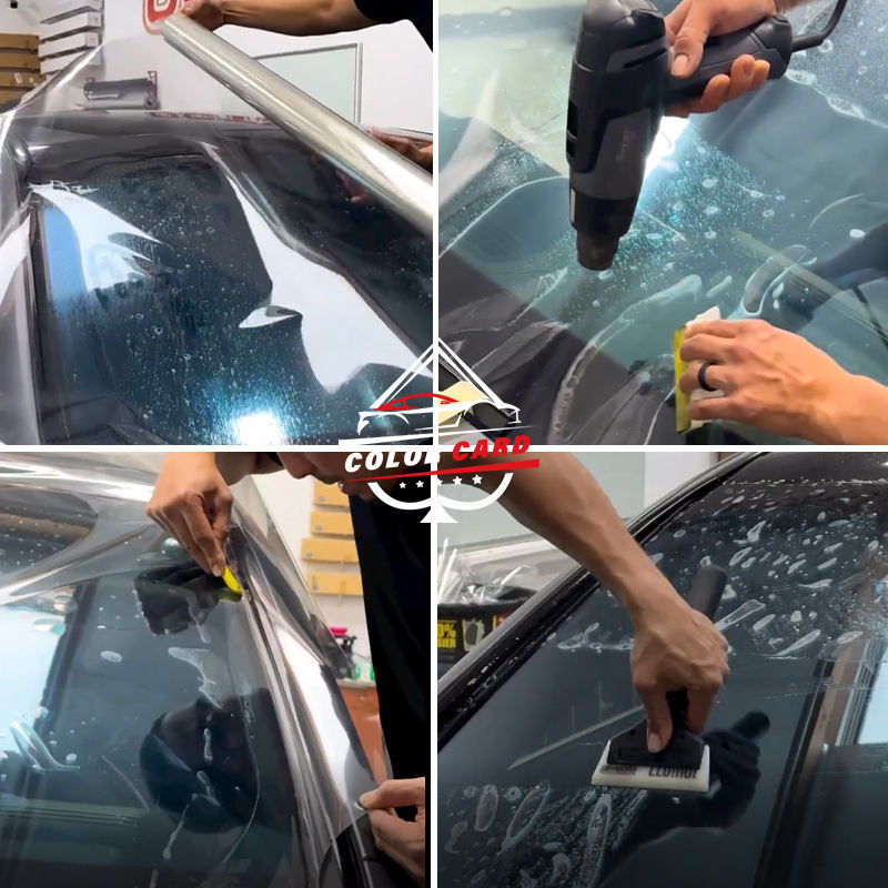 Car Glass 7.5mil TPU Windshield Film High Hydrophobic Transparent TPU Car Front Window Film Windshield Protection Film