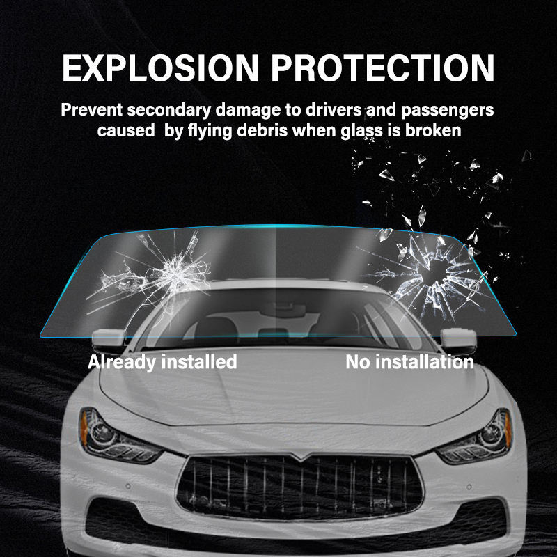 Car Glass 7.5mil TPU Windshield Film High Hydrophobic Transparent TPU Car Front Window Film Windshield Protection Film