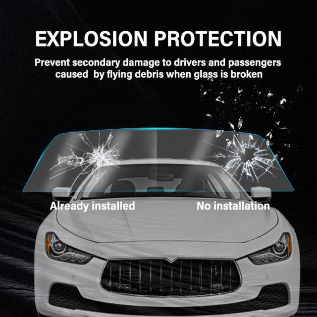 Car Glass 7.5mil TPU Windshield Film High Hydrophobic Transparent TPU Car Front Window Film Windshield Protection Film
