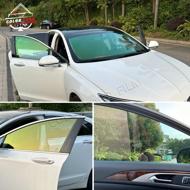 PR65 Yellow Green Chameleon Car Window Film VLT75% Chameleon Tint Heat Insulation Windshield Solar UV rejection 1.52*30M