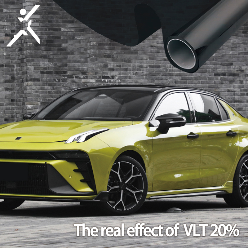 High uv reject UVR 99% car window tint film vlt20 black tint nano ceramic solar film window tinted safety window film for car