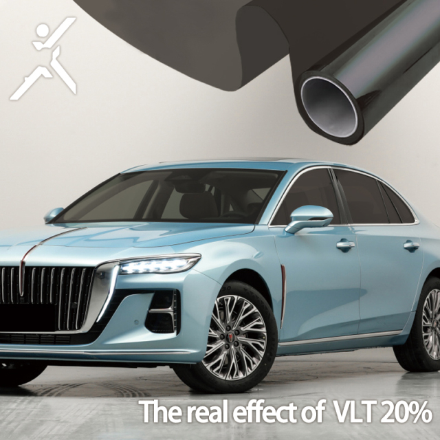 PET nano ceramic window tint film vlt20% black tint high uv reflective 99% window film safety window film for car