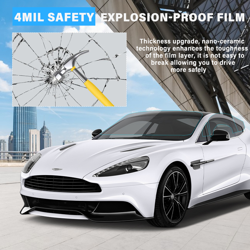 High UV Rejection 70%vlt safety window film 4mil DP-70 explosion proof solar glass 3m nano ceramic window tint film for car