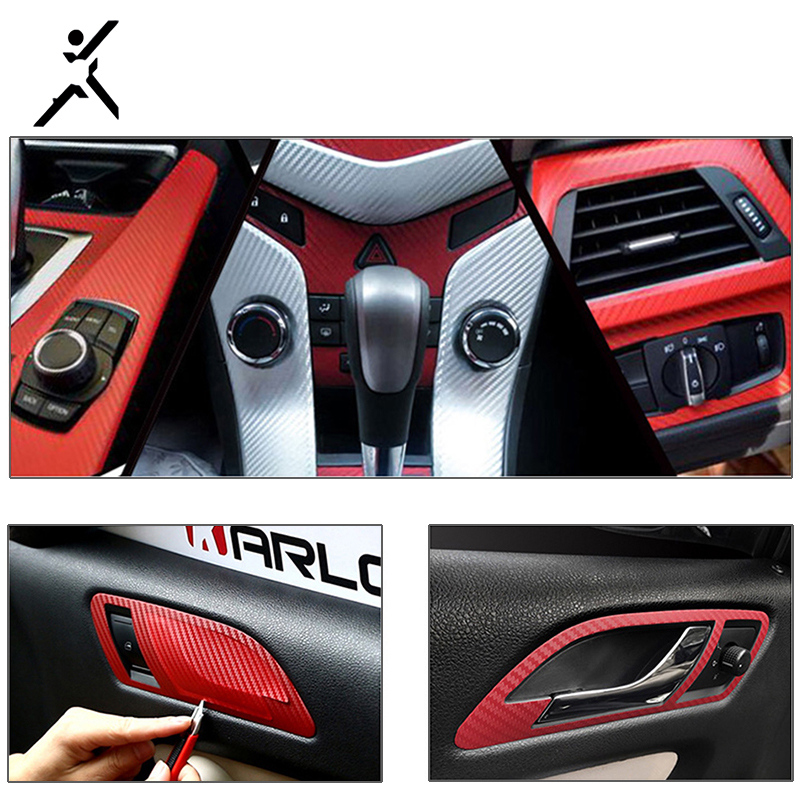PVC high gloss 2D Carbon fiber Red Sliver Air release Car Styling Wrap film color changing carbon fiber car vinyl wrap film
