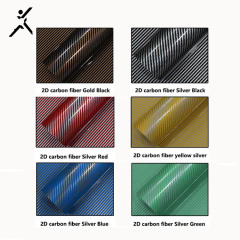 2D Black Silver PVC high gloss color changing carbon fiber material sticker vinyl body decoration film