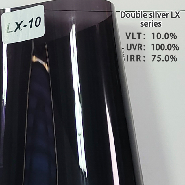 10%VLT 100% UV Double silver metal sputter car window tint film LX10 uv protection explosion proof glass protective Safety film