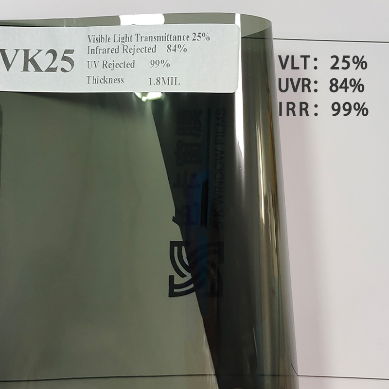 VK25 double silver metal magnetron sputtering heat insulation windshield uv reflective solar window tint film sun control film