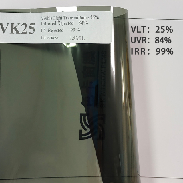 VK25 double silver metal magnetron sputtering heat insulation windshield uv reflective solar window tint film sun control film