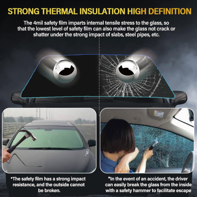 UV proof 3..5mil explosive proof solar window tint car nano ceramic tinting safety car window film for car glass