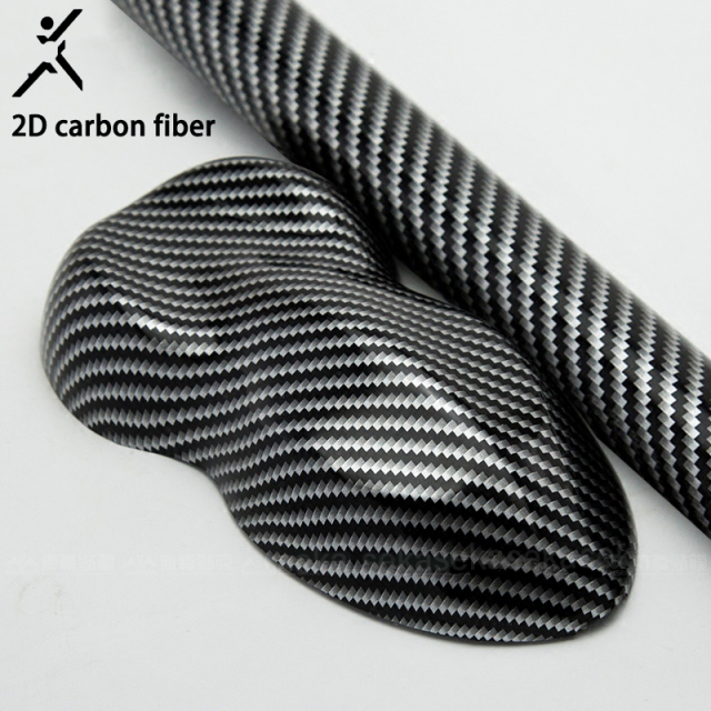 1.52*28M PVC high gloss 2D Carbon fiber Gold Black Car Styling Wrap film color changing carbon fiber material sticker