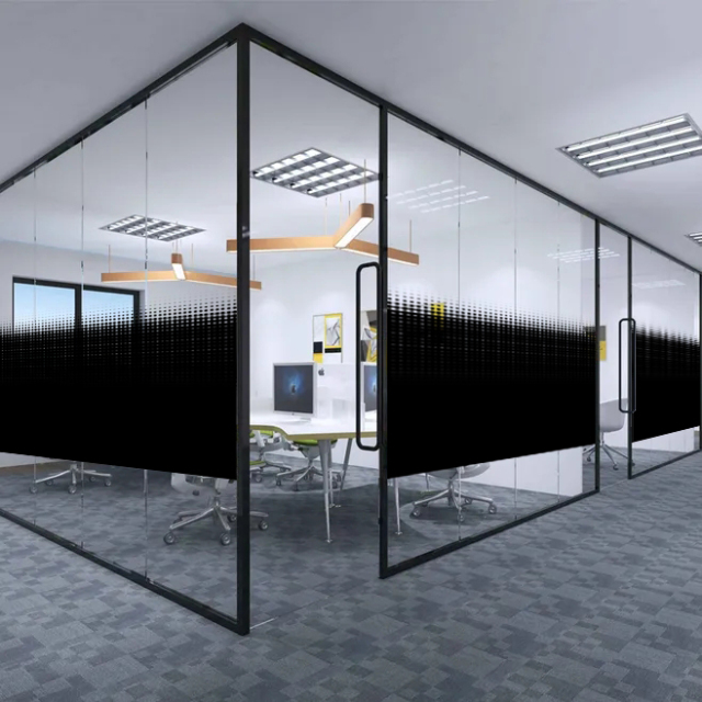 Building Window tint film Frosted Glass Film Black unidirectional dot gradient peep prevent privacy safety decorative film